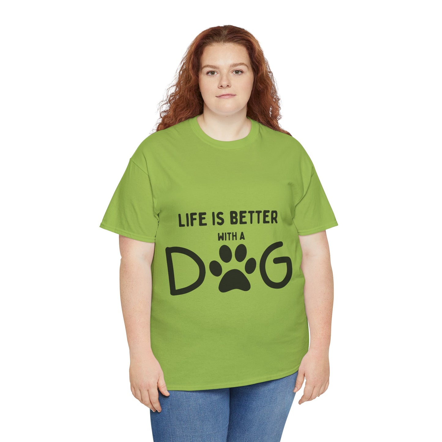 "Life is Better with a Dog" Unisex Heavy Cotton Tee - Perfect for Dog Lovers