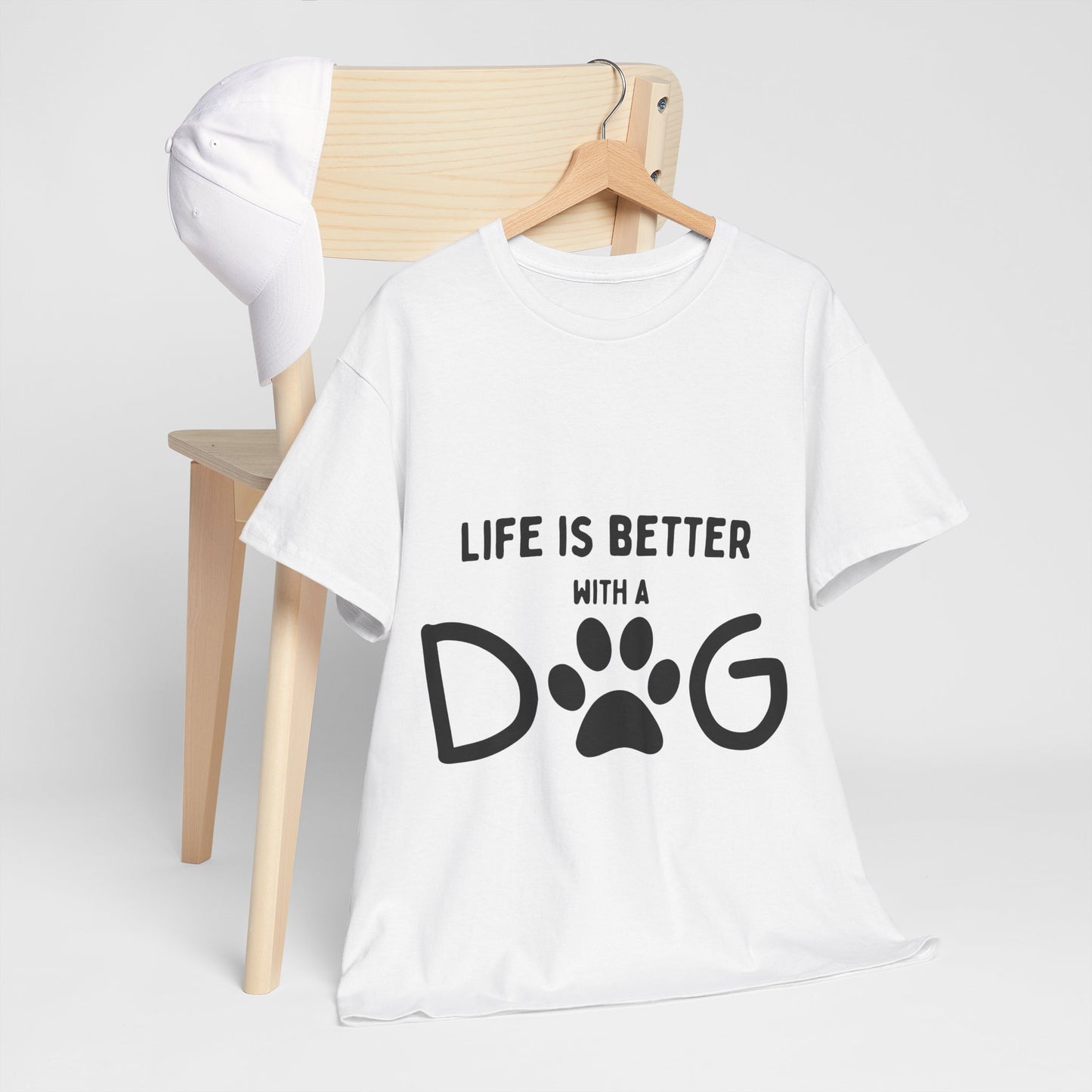 "Life is Better with a Dog" Unisex Heavy Cotton Tee - Perfect for Dog Lovers