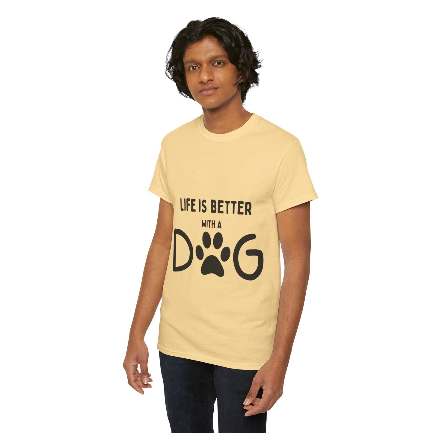 "Life is Better with a Dog" Unisex Heavy Cotton Tee - Perfect for Dog Lovers