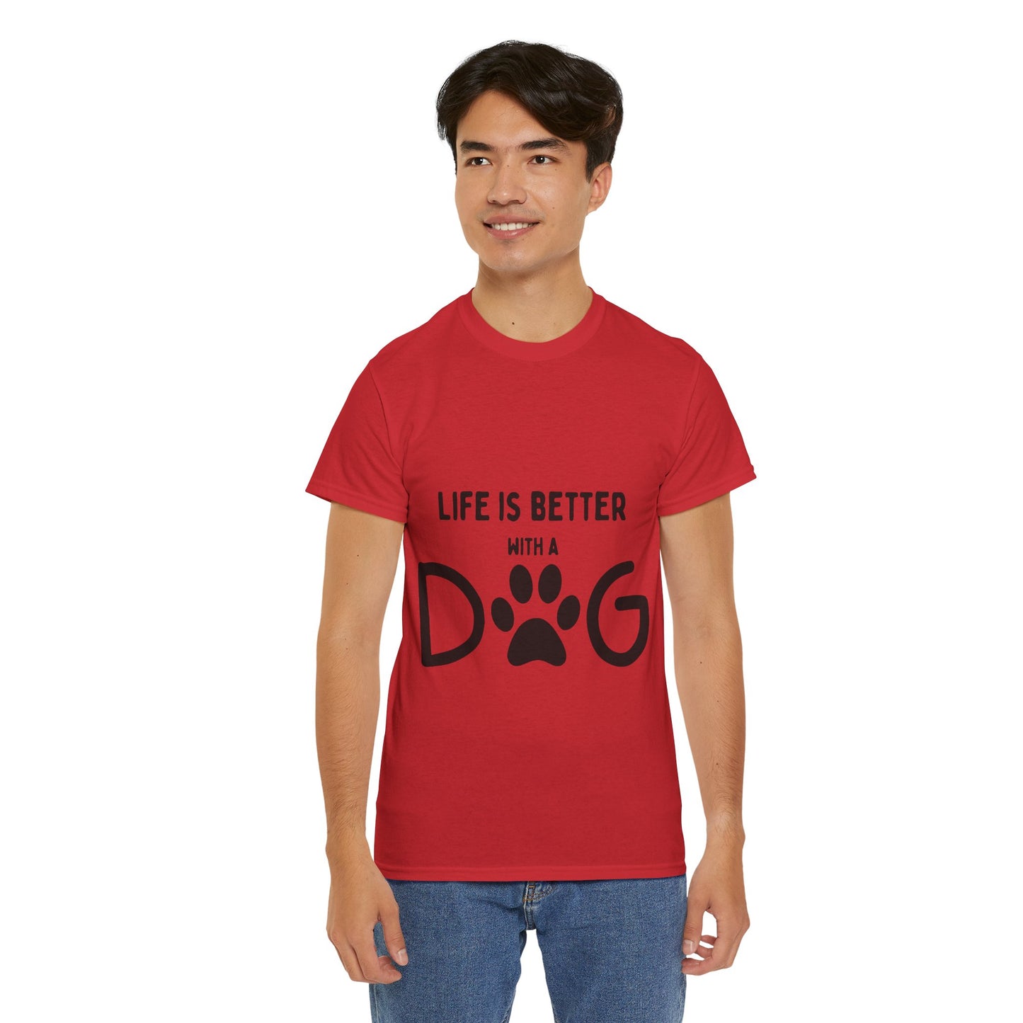 "Life is Better with a Dog" Unisex Heavy Cotton Tee - Perfect for Dog Lovers