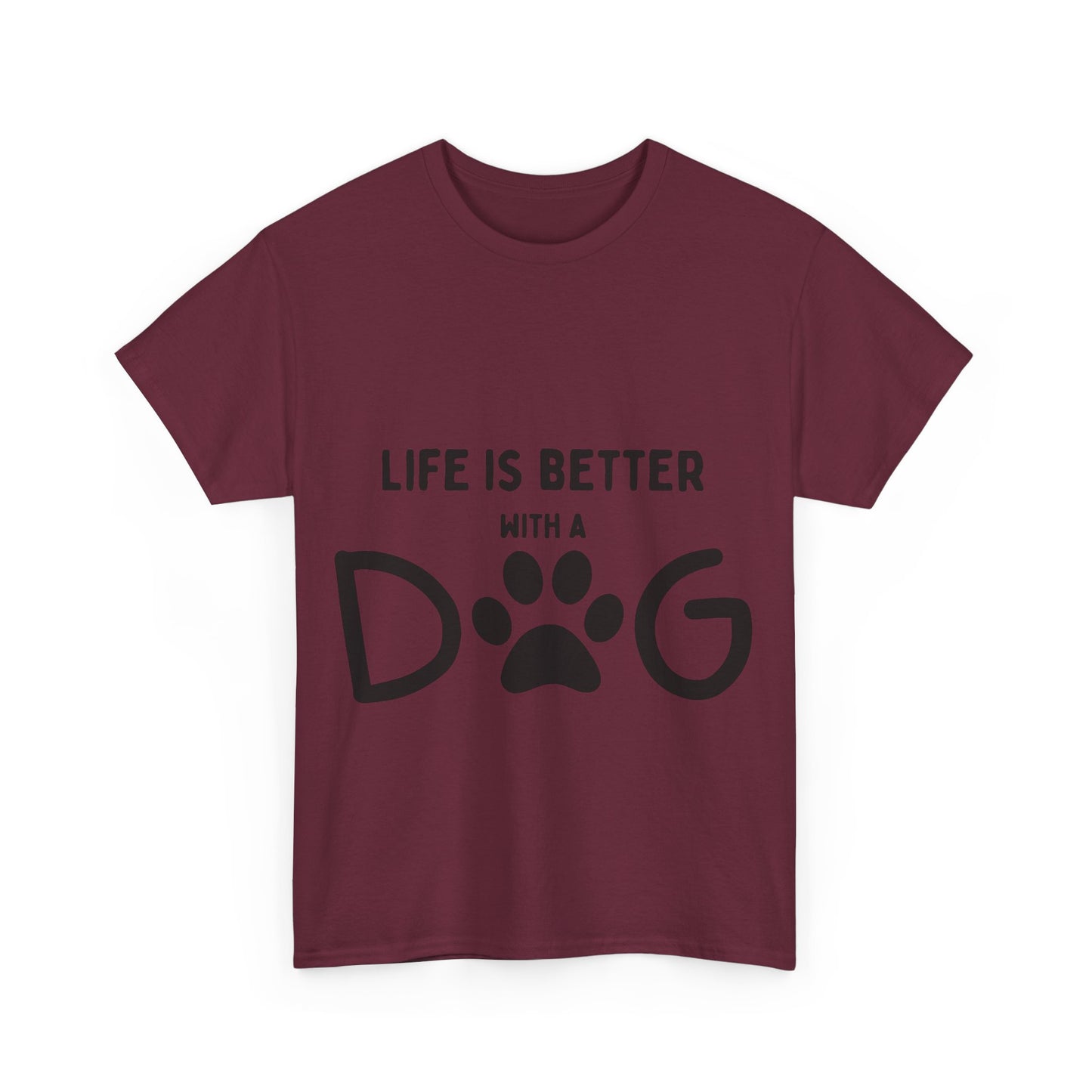 "Life is Better with a Dog" Unisex Heavy Cotton Tee - Perfect for Dog Lovers