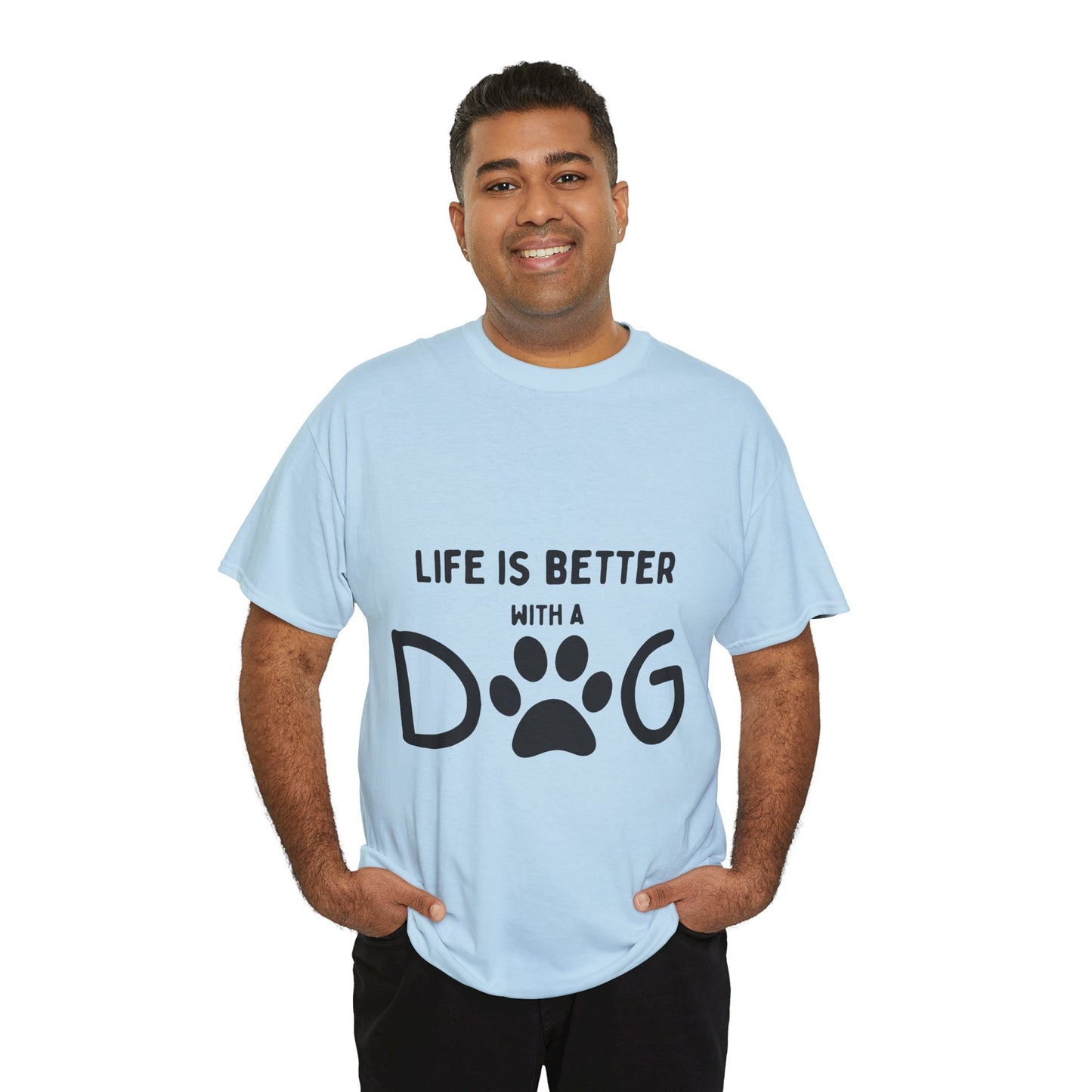 "Life is Better with a Dog" Unisex Heavy Cotton Tee - Perfect for Dog Lovers