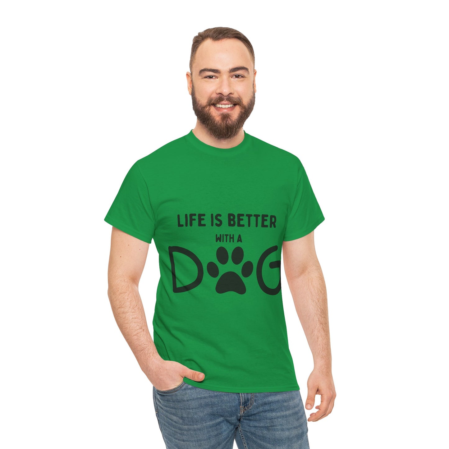 "Life is Better with a Dog" Unisex Heavy Cotton Tee - Perfect for Dog Lovers