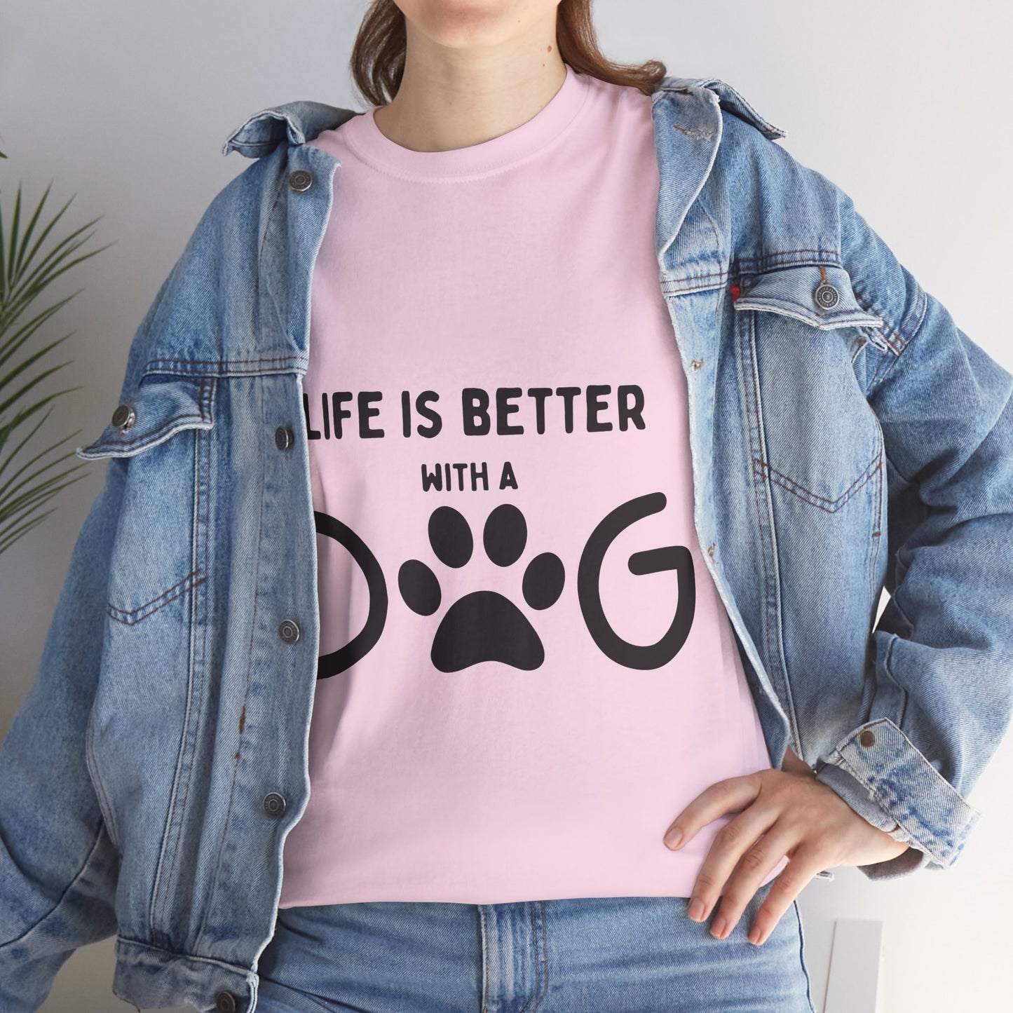 "Life is Better with a Dog" Unisex Heavy Cotton Tee - Perfect for Dog Lovers