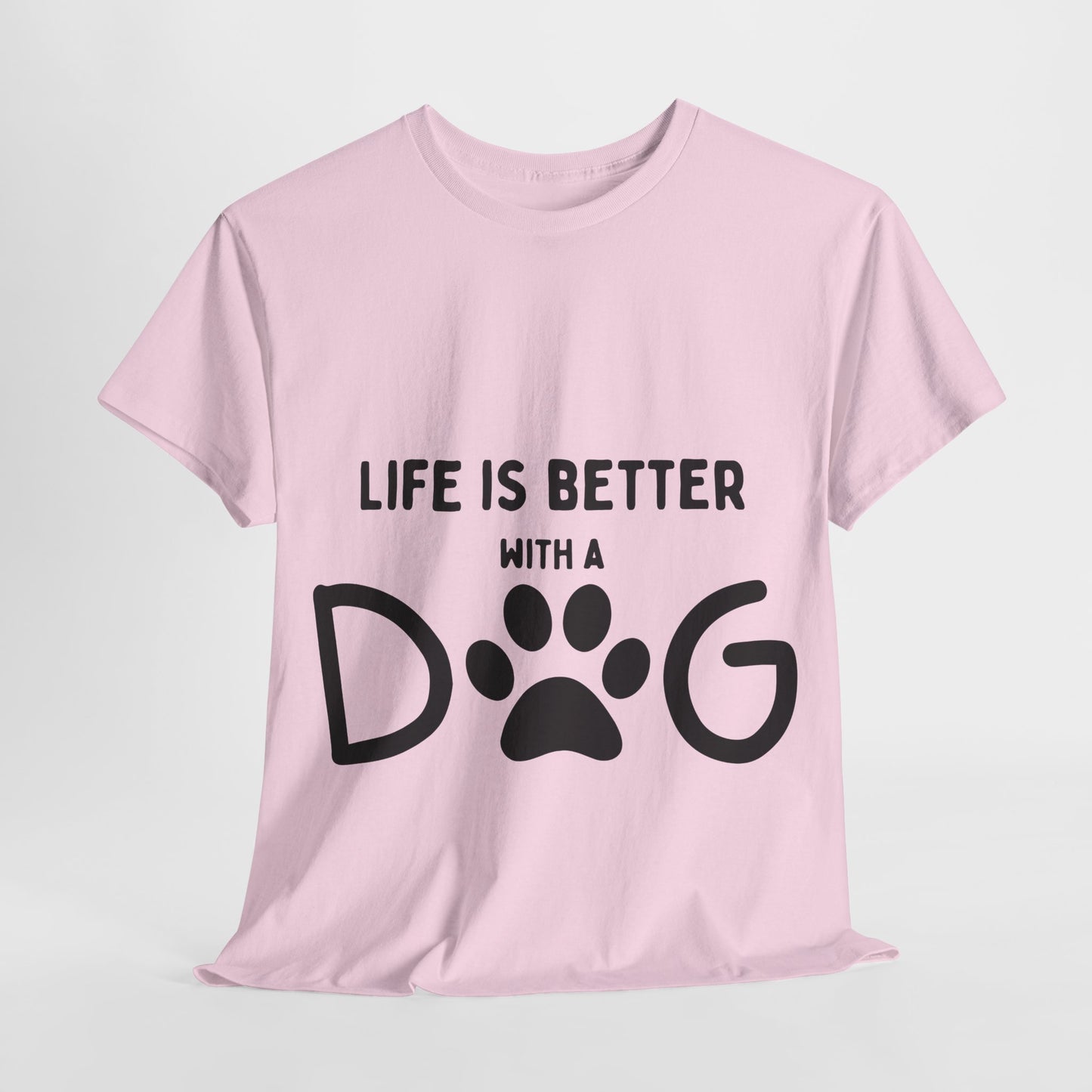 "Life is Better with a Dog" Unisex Heavy Cotton Tee - Perfect for Dog Lovers