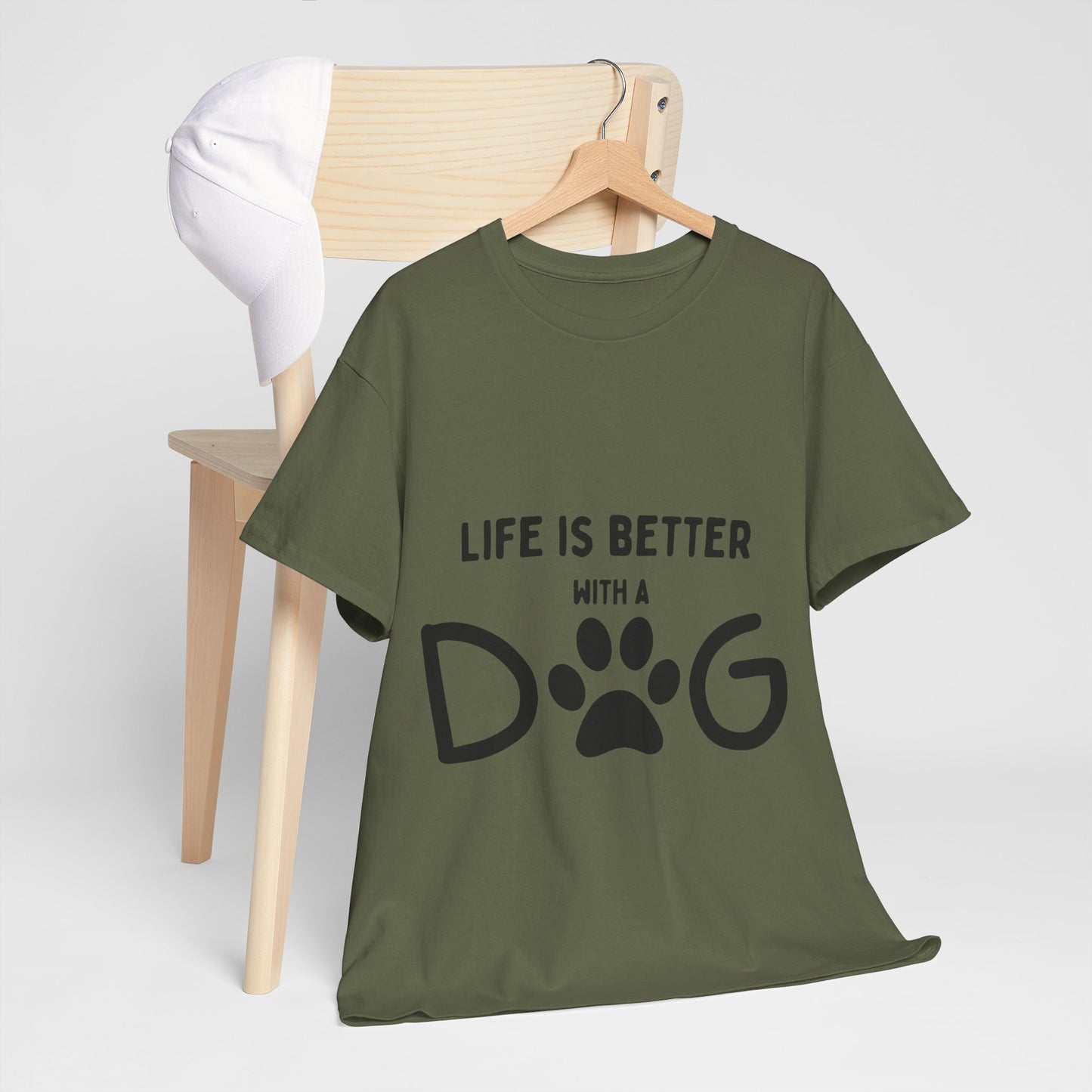 "Life is Better with a Dog" Unisex Heavy Cotton Tee - Perfect for Dog Lovers