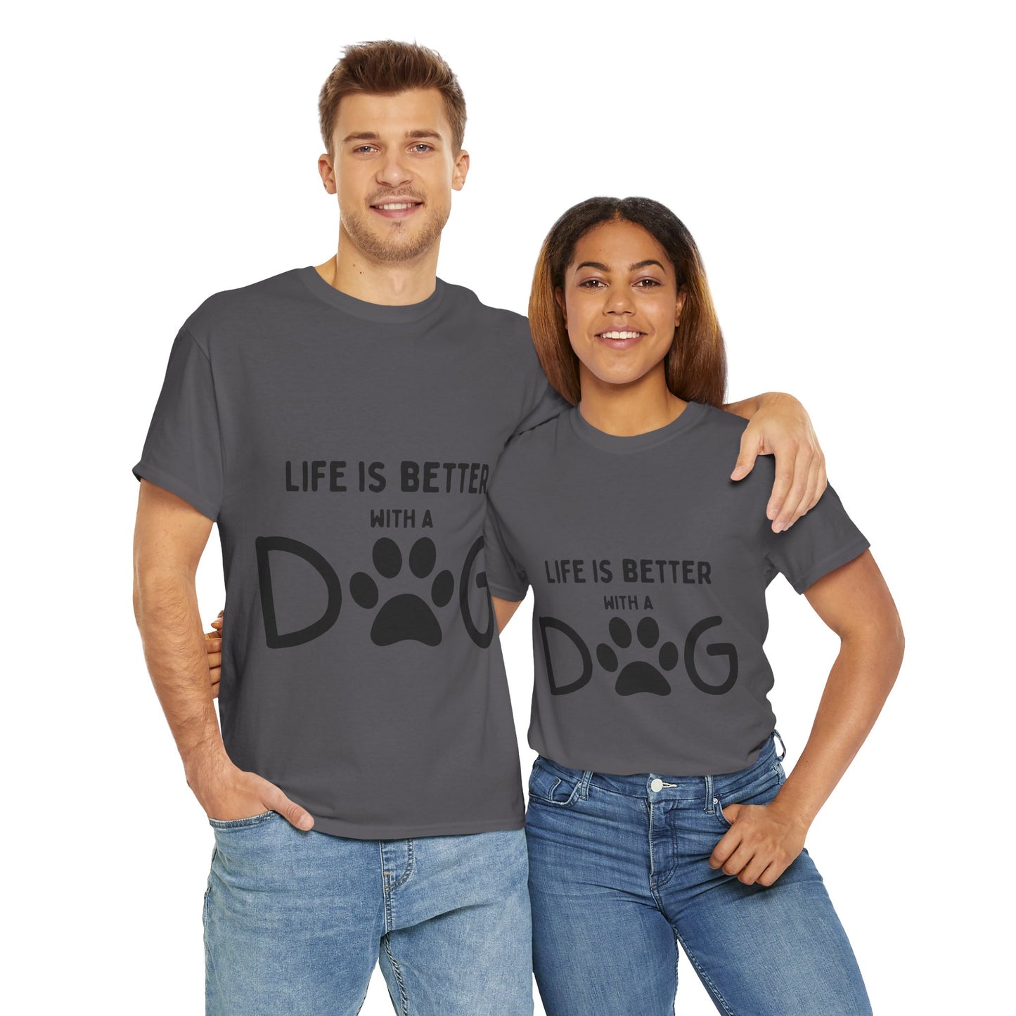 "Life is Better with a Dog" Unisex Heavy Cotton Tee - Perfect for Dog Lovers