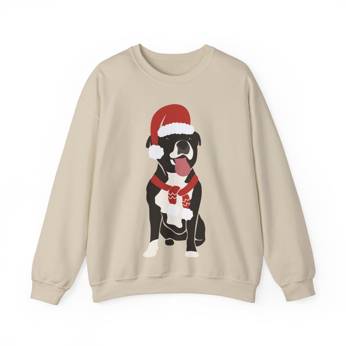 Festive Staffy Sweatshirt | Unisex Christmas Crewneck