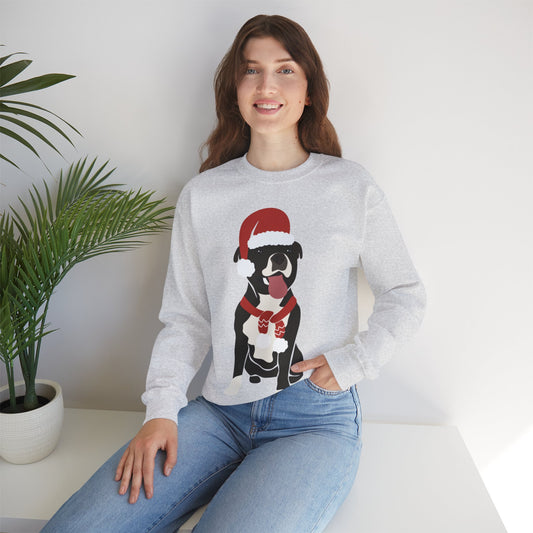 Festive Staffy Sweatshirt | Unisex Christmas Crewneck