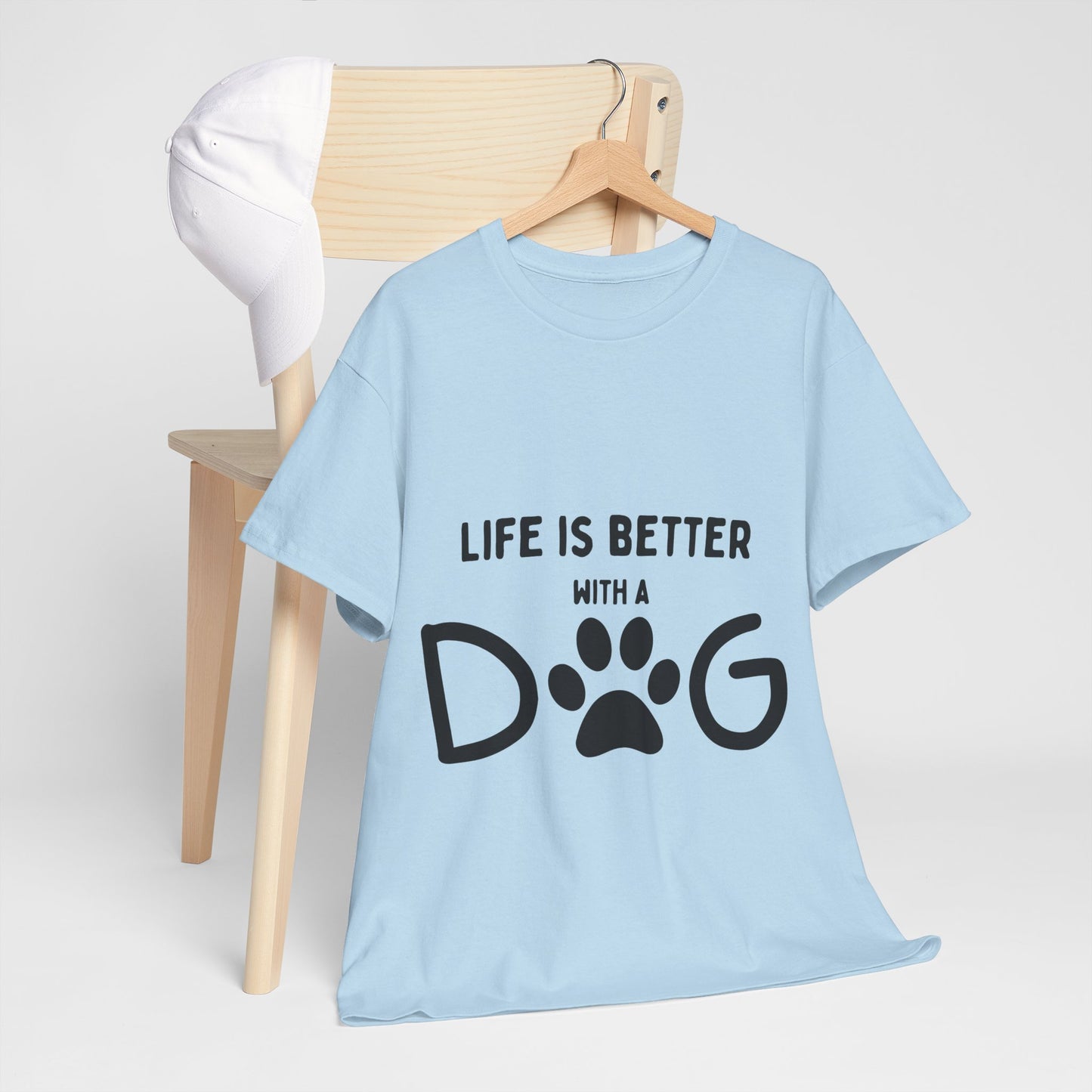 "Life is Better with a Dog" Unisex Heavy Cotton Tee - Perfect for Dog Lovers