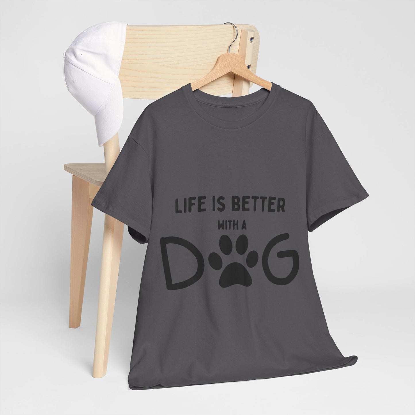 "Life is Better with a Dog" Unisex Heavy Cotton Tee - Perfect for Dog Lovers