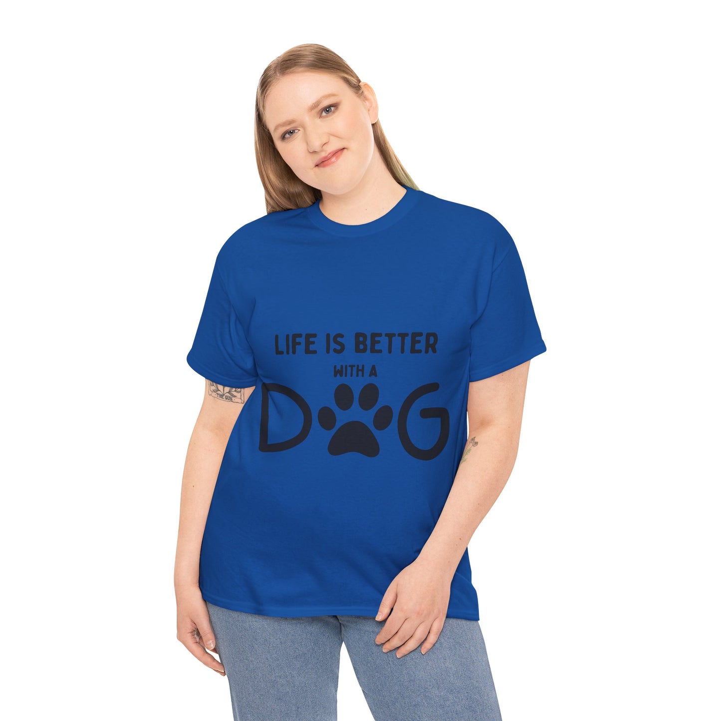 "Life is Better with a Dog" Unisex Heavy Cotton Tee - Perfect for Dog Lovers