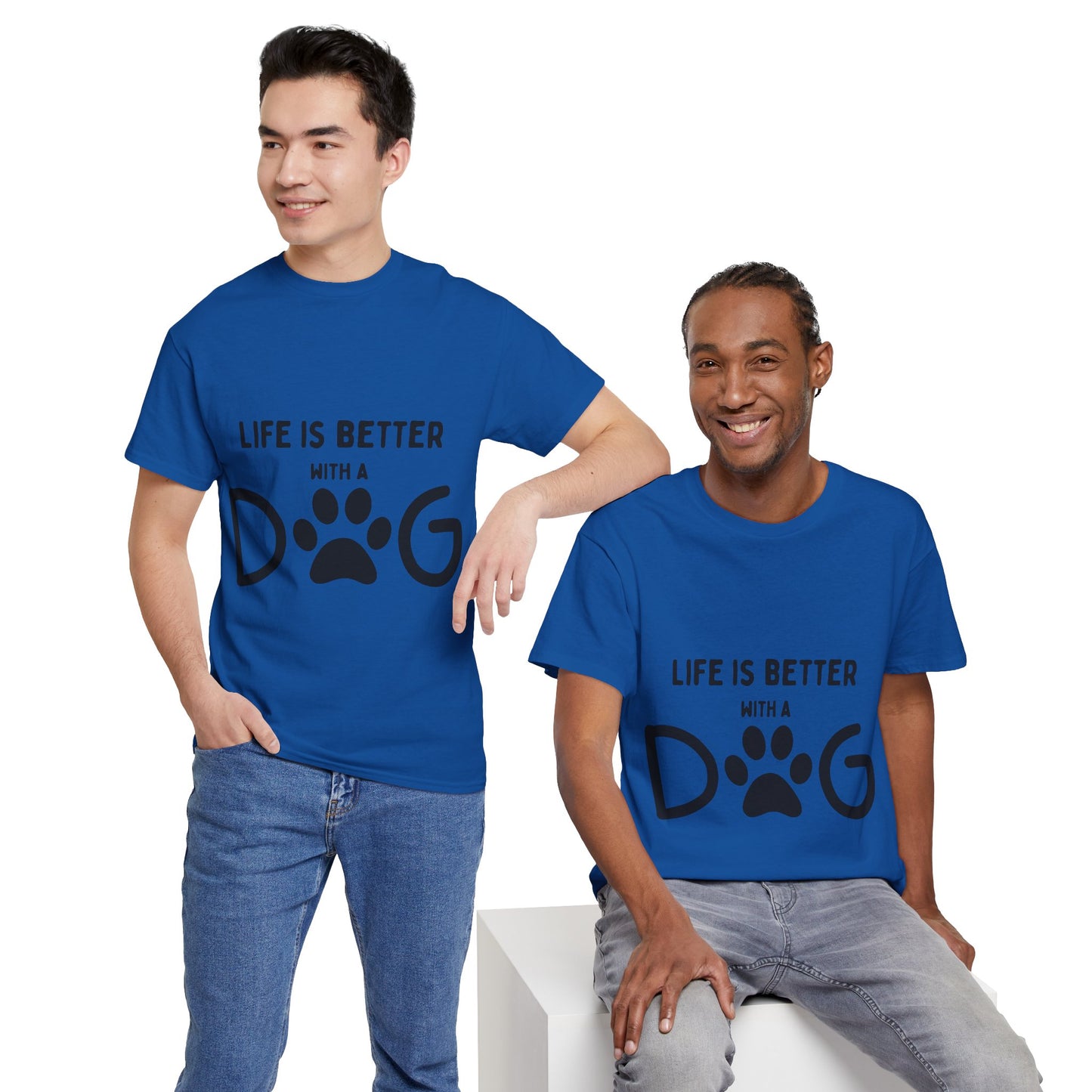 "Life is Better with a Dog" Unisex Heavy Cotton Tee - Perfect for Dog Lovers