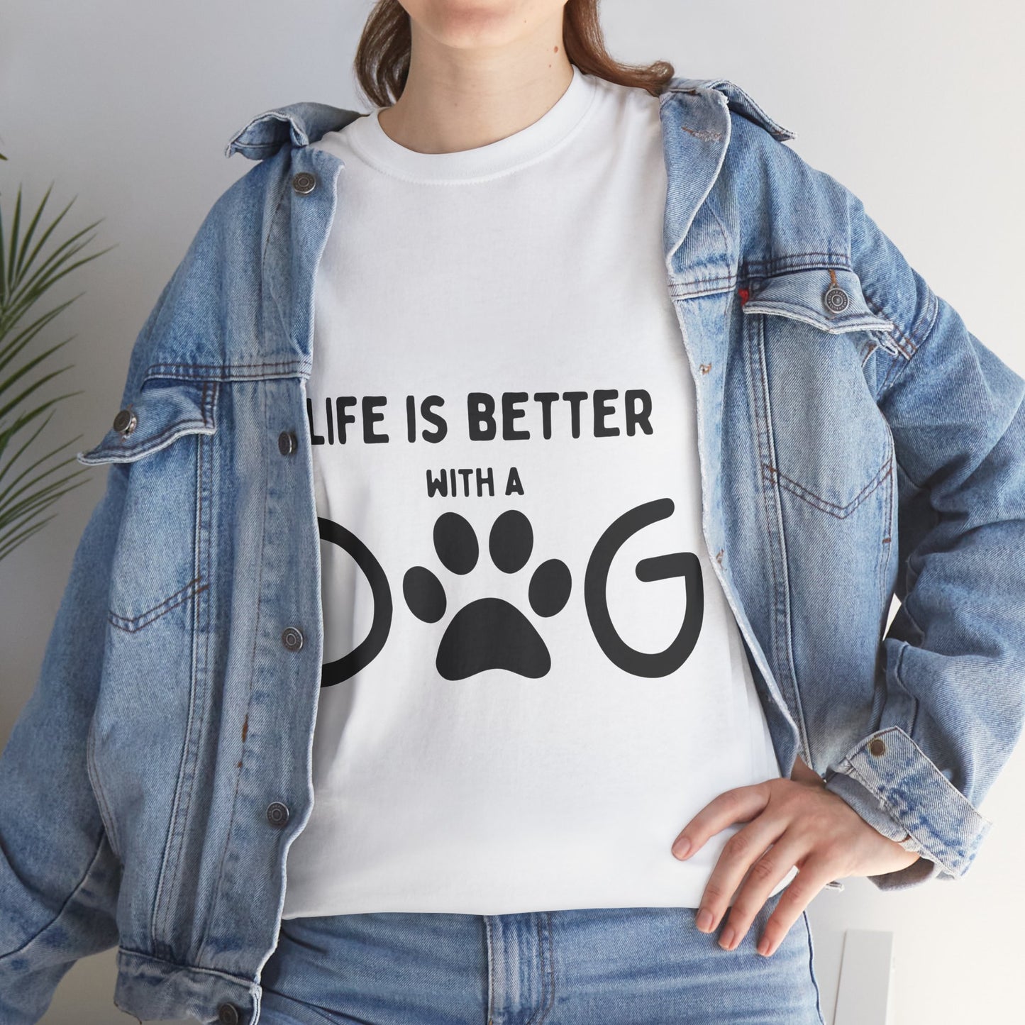 "Life is Better with a Dog" Unisex Heavy Cotton Tee - Perfect for Dog Lovers