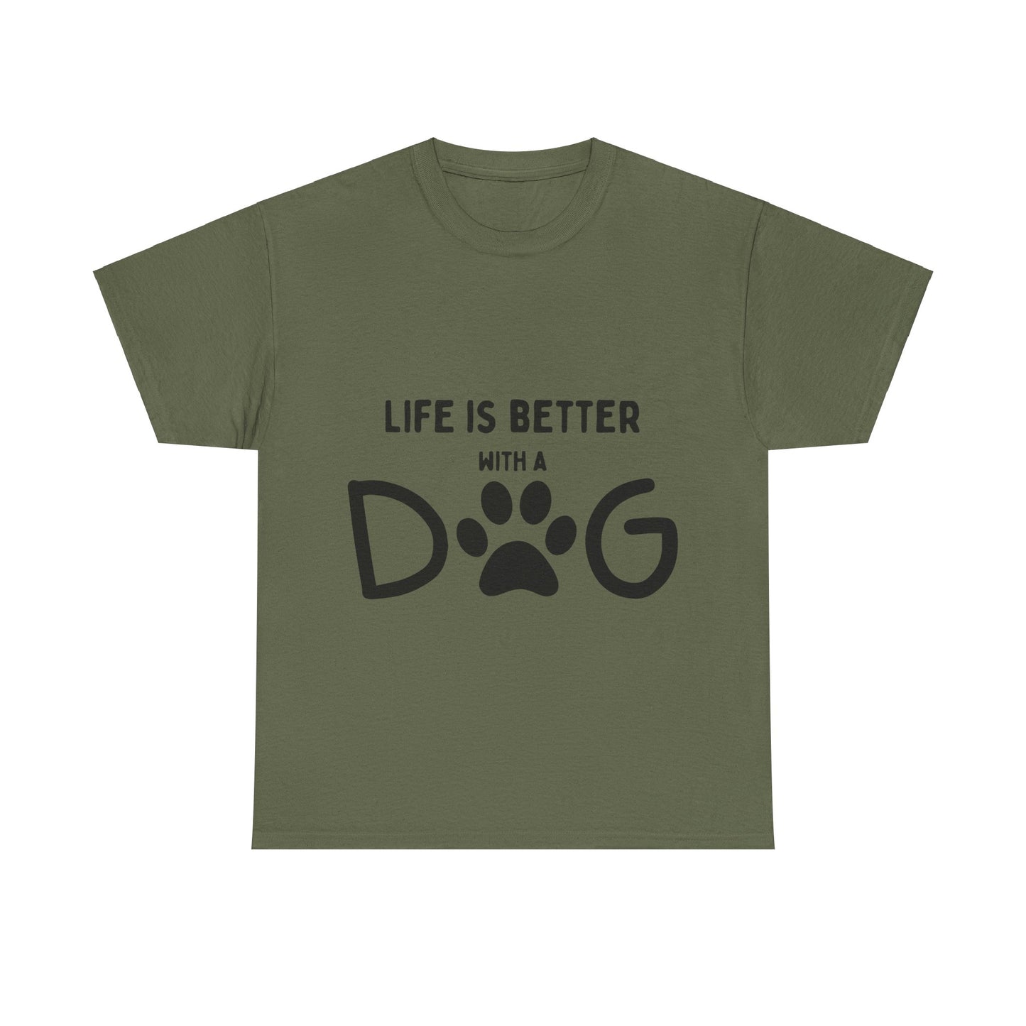 "Life is Better with a Dog" Unisex Heavy Cotton Tee - Perfect for Dog Lovers