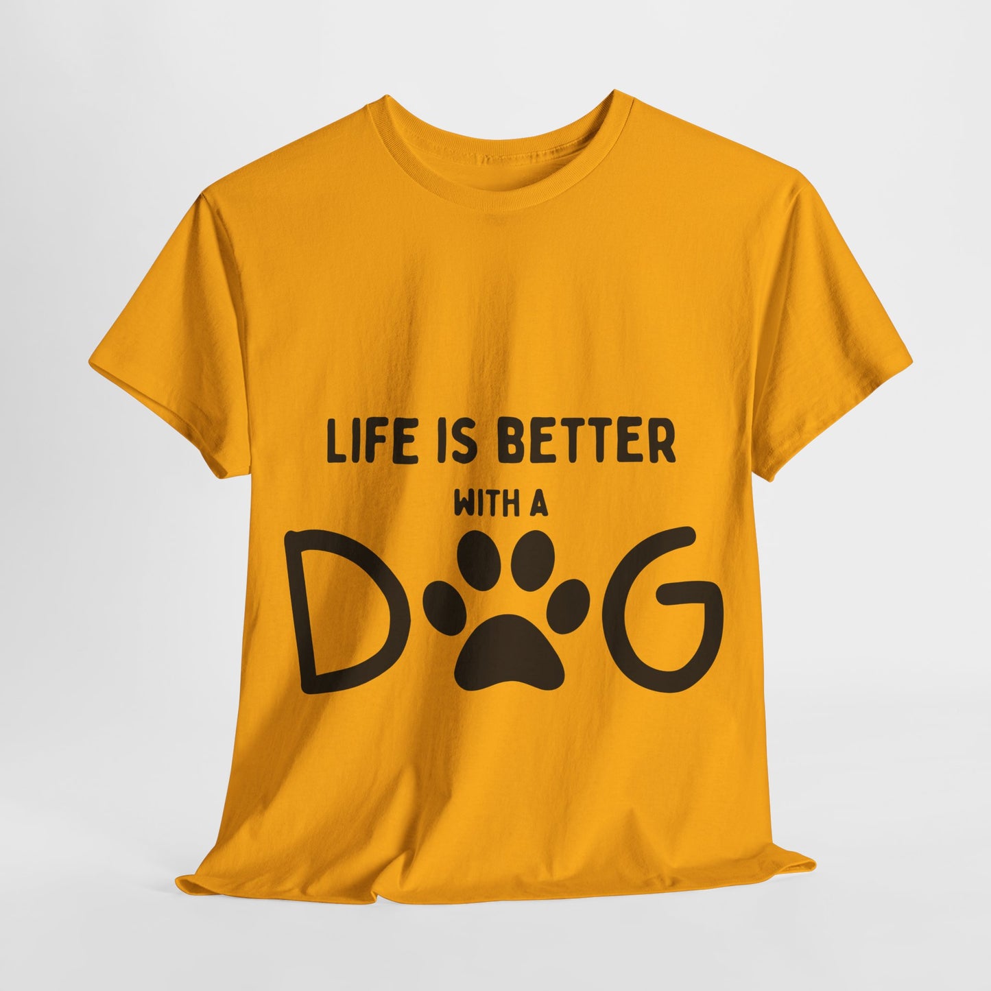 "Life is Better with a Dog" Unisex Heavy Cotton Tee - Perfect for Dog Lovers