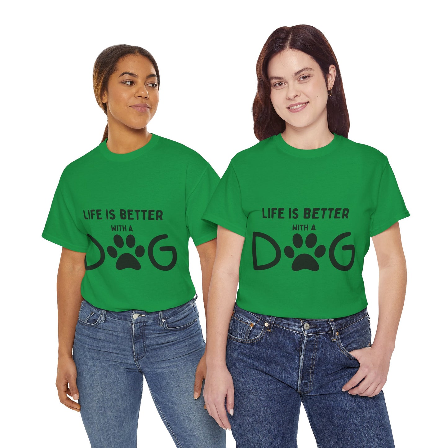 "Life is Better with a Dog" Unisex Heavy Cotton Tee - Perfect for Dog Lovers