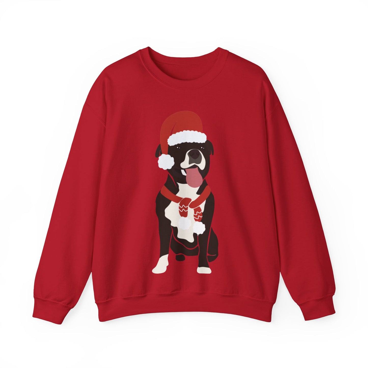 Festive Staffy Sweatshirt | Unisex Christmas Crewneck