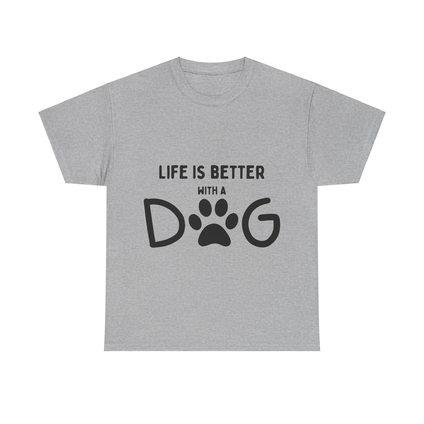 "Life is Better with a Dog" Unisex Heavy Cotton Tee - Perfect for Dog Lovers